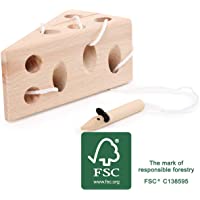 small foot company enhebrar Queso y ratón de Madera FSC 100% certificada- Juego de motricidad clásico Juguetes…